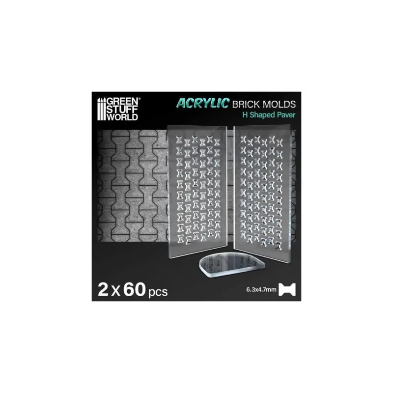 Acrylic brick model - h shaped paver Op = Op