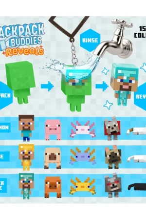 MINECRAFT - Backpack Buddies "Reveals" (Display 24 Pcs) Gratis Retour