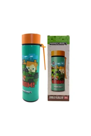 MINECRAFT - Boom - Hot & Cold Insulated Bottle + Thermometer 450 ml Actieprijs