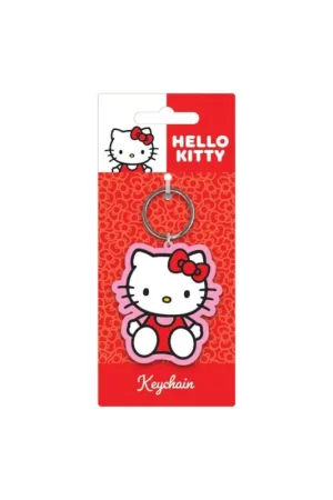 HELLO KITTY - Pink - Rubber Keychain Gratis Retour
