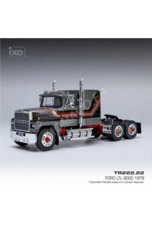 Nieuw 1978 Ford LTL 9000, Dark Grey/Red Miniatuurr