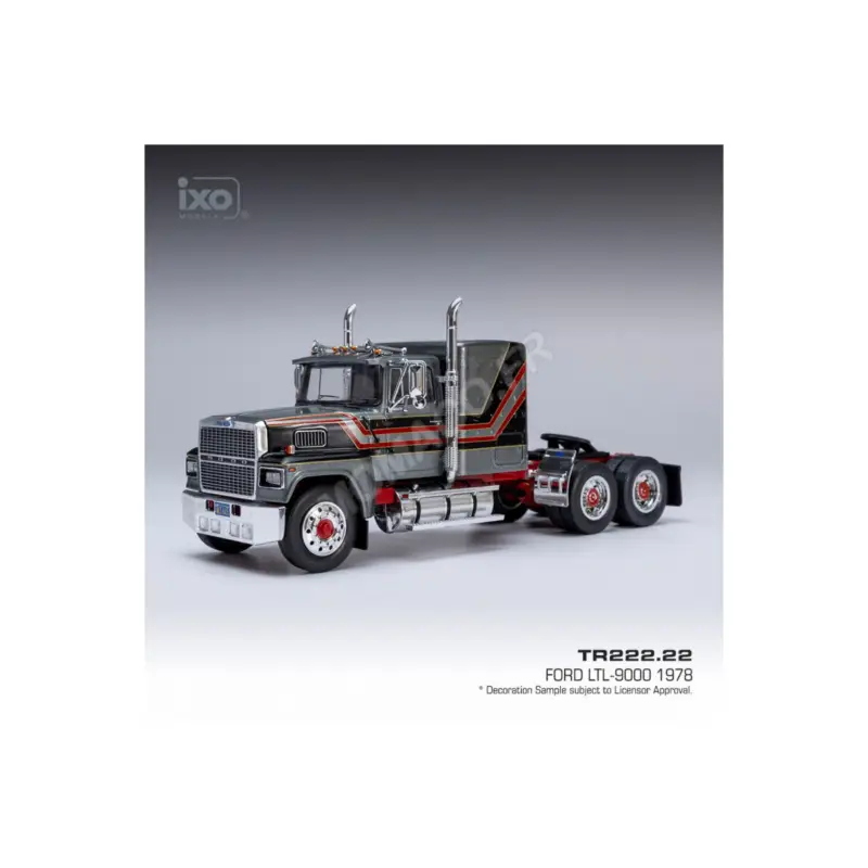 Nieuw 1978 Ford LTL 9000, Dark Grey/Red Miniatuurr