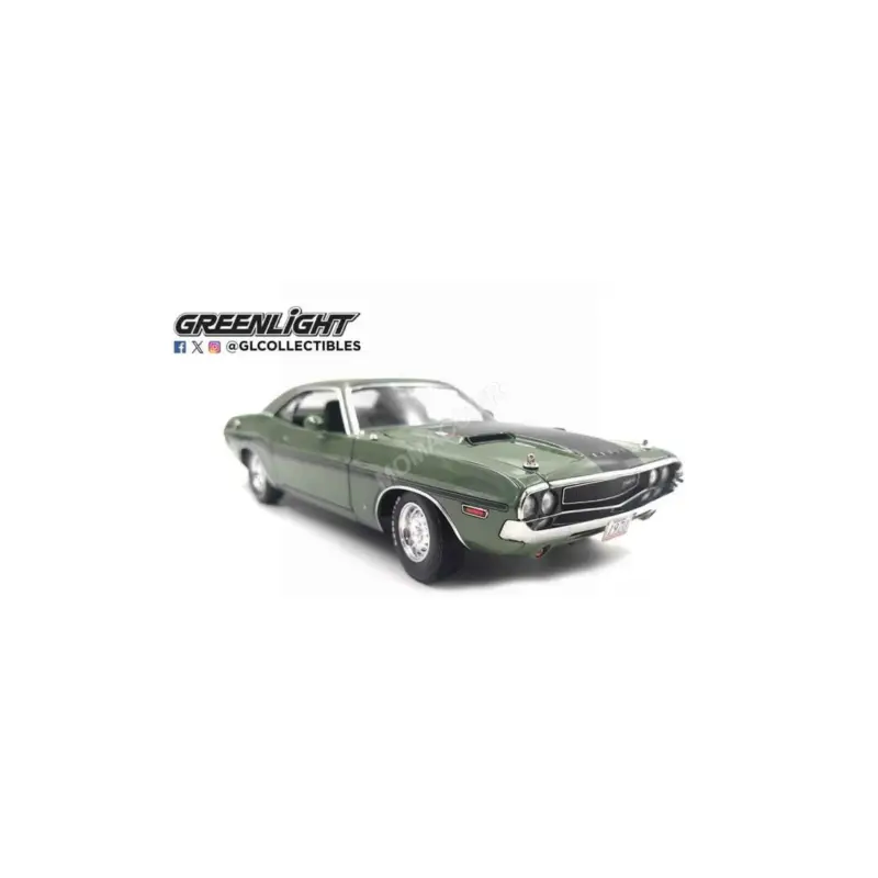 DODGE CHALLENGER R/T HARDTOP "HEMI - Mr NORM'S" 1970 GREEN GREEN INTERIOR Miniatuur Op = Op