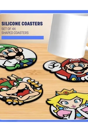 SUPER MARIO - Set of 4 Silicone Coasters Must-Have