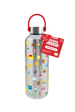 SUPER MARIO - Symbols - Metal Water Bottle with Handle - 500ml Express Levering