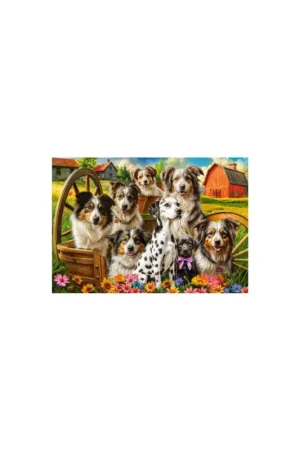 Puzzel HAPPY DOGS IN THE COUNTRYSIDE Nieuw