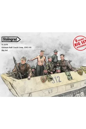 German half-track crew 1943-44 big set Figuren Hoge Kwaliteit