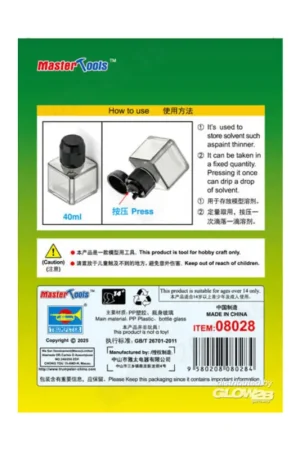 40ml Square Bottle for model solvent Gereduceerde Prijs