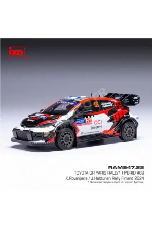 Toyota gr yaris rally 1 hybrid 69 rovanperä/halttunen wm rally of finland 2024 Miniatuur Nieuw