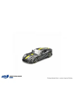 Ferrari 812 competizione 2024 gray yellow strip “grigio competizione” Miniatuur Meest Verkocht