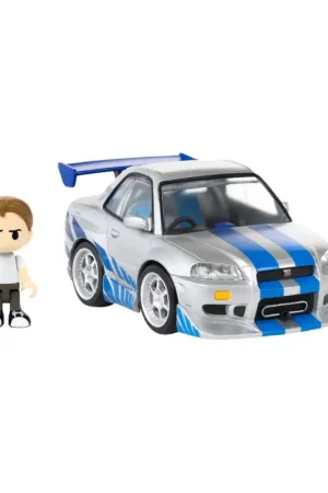 Fast & Furious - vehicle with Q-Village Nissan Skyline GT-R (R34) minifigure 9 cm Figuurtje Laatste Versie