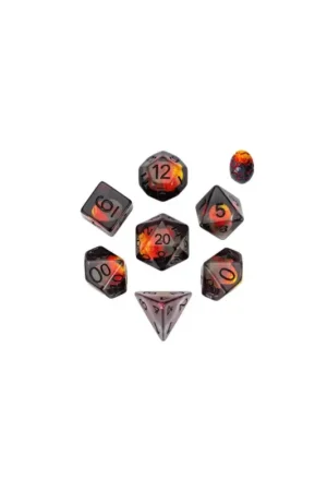 Seizoensaanbieding Set of 7 resin dice, Insert range - in box - The Last Dinosaur Egg