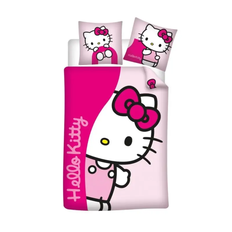 Superprijs HELLO KITTY - Bed set 140x200cm + 65x65cm