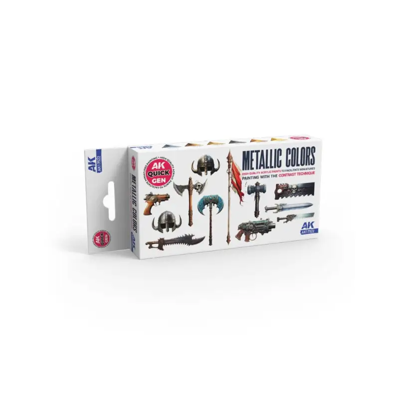 Nieuw AK INTERACTIVE: METALLICS acrylic paint (QUICK GEN SET) Acrylverf