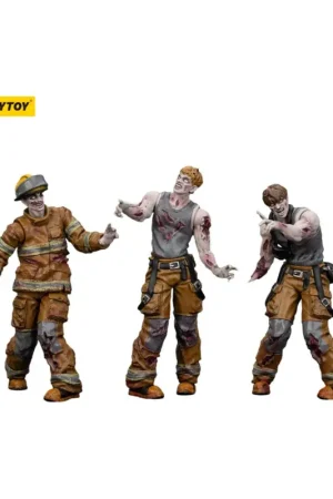 Hete Deal Zombie - pack of 3 Dark Source Firefighters 8 cm figures Figuurtje
