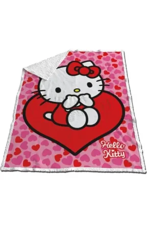 Tijdelijk Beschikbaar HELLO KITTY - Sherpa blanket 120x150cm