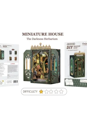 Populair MINIATURE HOUSE - DIY - Dark Herbarium - 97pc + LED Lighting