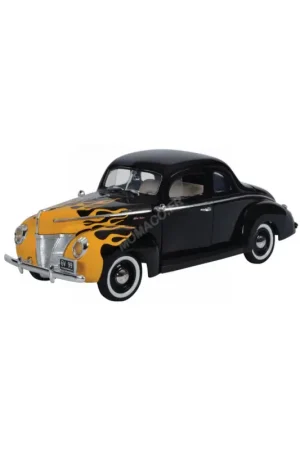 Shop Nu 1940 ford coupe black with flames Miniatuur