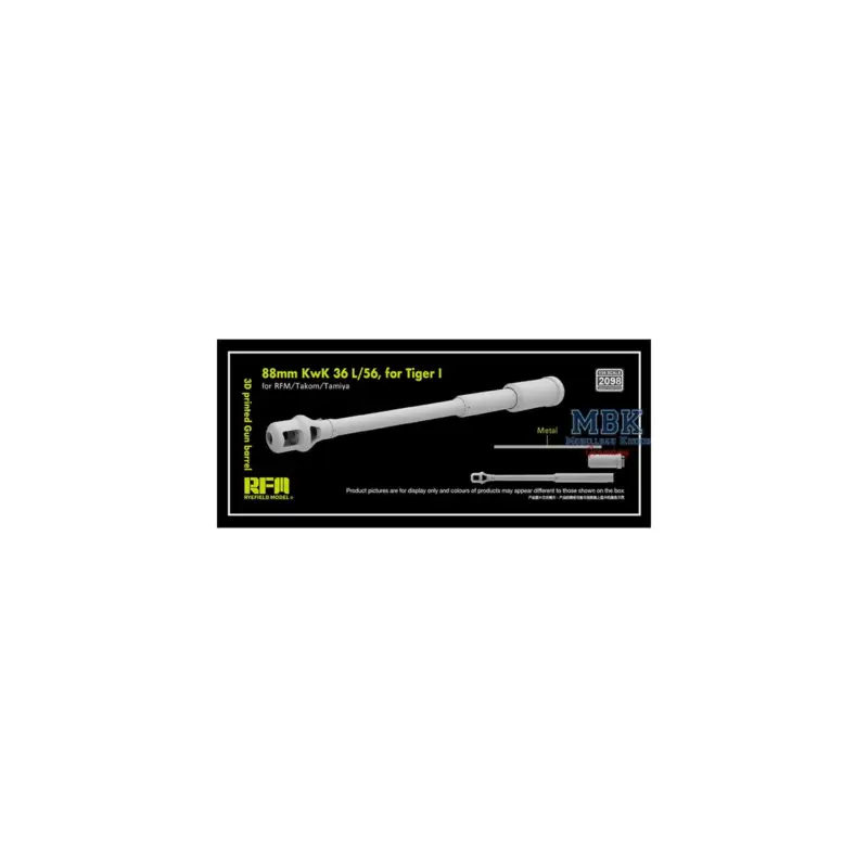 3D print.Gun barrel 88mm KwK 36 L/56 for Tiger I Shop Nu