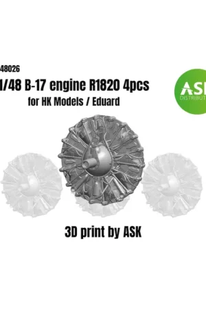 Premium Wright R-1820 - 4 pcs. engine kit for Boeing B-17 (designed to be used with Hong Kong Model kits)