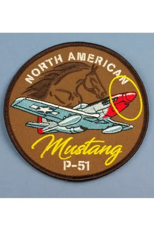 P51 Mustang Embroidered Badge Direct Beschikbaar
