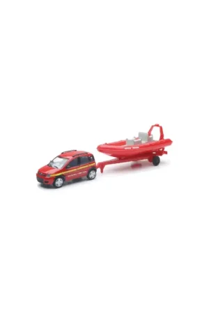 Fiat Panda Firefighters + Zodiac 1/43 Gecertificeerd