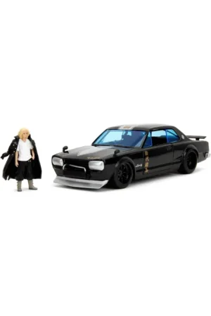 Jada 34698 miniature nissan skyline gtr w/mikey figure black 1/24 Miniatuur Aanbieding