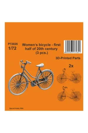 Cmk 129-p72025 women's bicycle - first half of the 20th century (3 pieces) 1/72 / 3d printed Bestseller