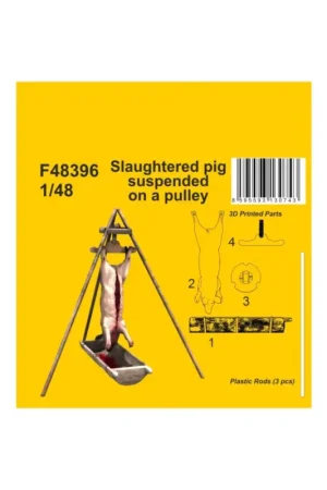 Cmk 129-p48396 slaughtered pig hanging on a pulley 1/48 / 3d printed Lage Prijs