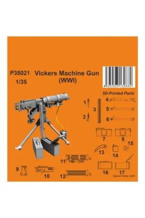 Express Levering Cmk p35021 3d print military vickers machine gun (wwi) 1/35