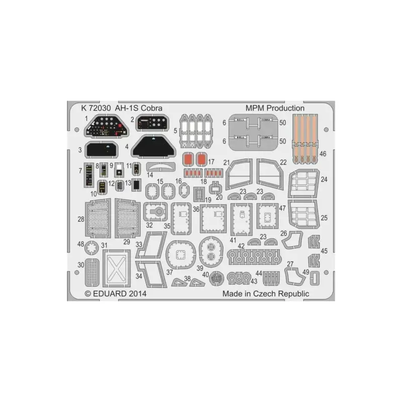 Ah-1s cobra colored photo-etched parts photo-etched parts 1/72 Beste Prijs