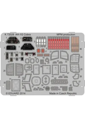 Ah-1g cobra color photo-etched parts photo-etched parts 1/72 Superprijs