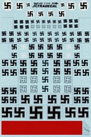 Op = Op Sticker Luftwaffe Swastikas. Various styles including solid outline and stencil in white black and grey