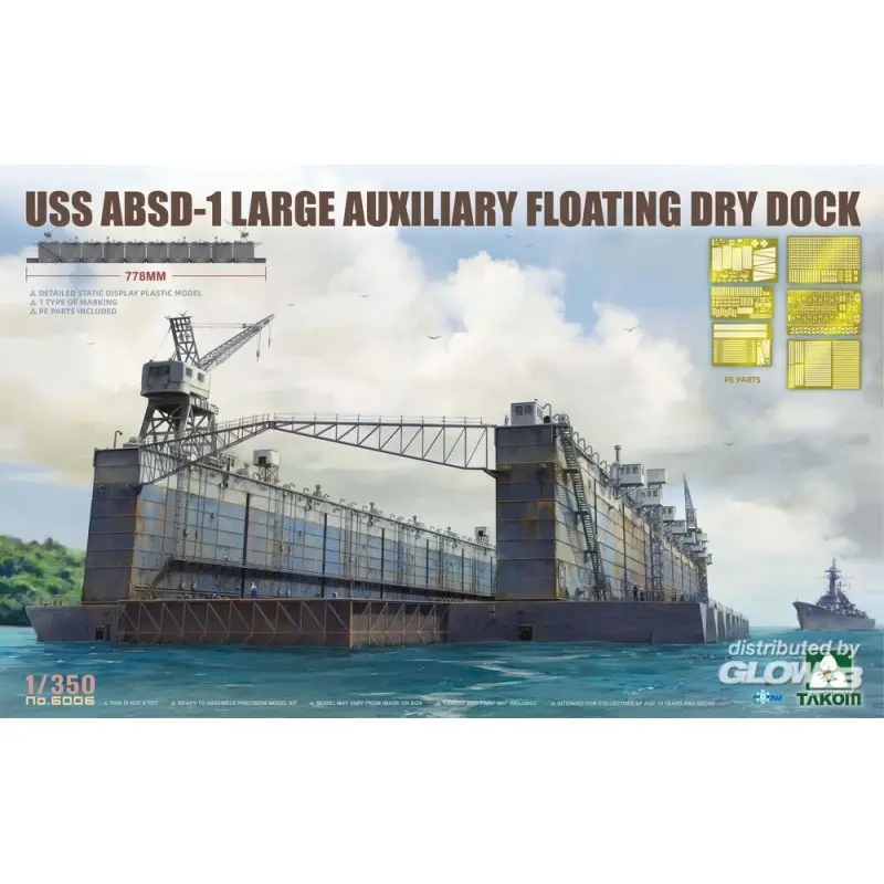 Gecertificeerd USS ABSD-1 Groot extra drijvend droogdok Schaalmodel