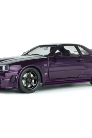 Express Levering Solido 1804311 nissan skyline gt-r (bnr34) z-tune midnight purple 1999 1/18 Miniatuur
