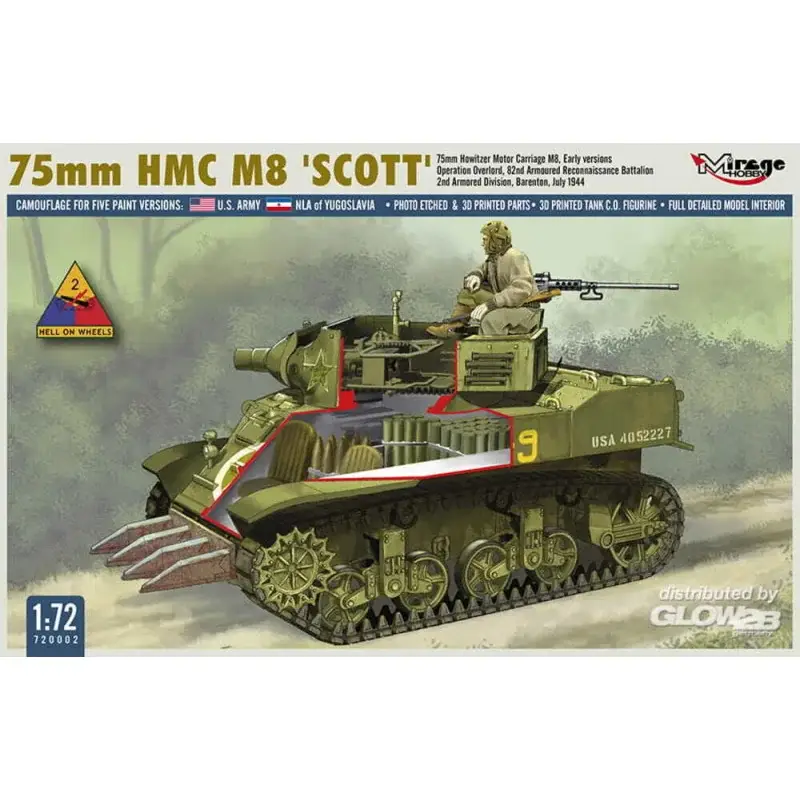 75mm HMC M8 SCOTT Early Version Schaalmodel Op = Op