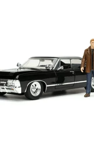 1967 chevrolet impala sport sedan zwart "supernatural (2005)" met dean winchester-figuur Laatste Kans