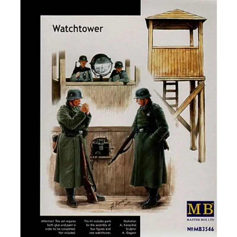 Aanbieding German WWII Watchtower and guards
