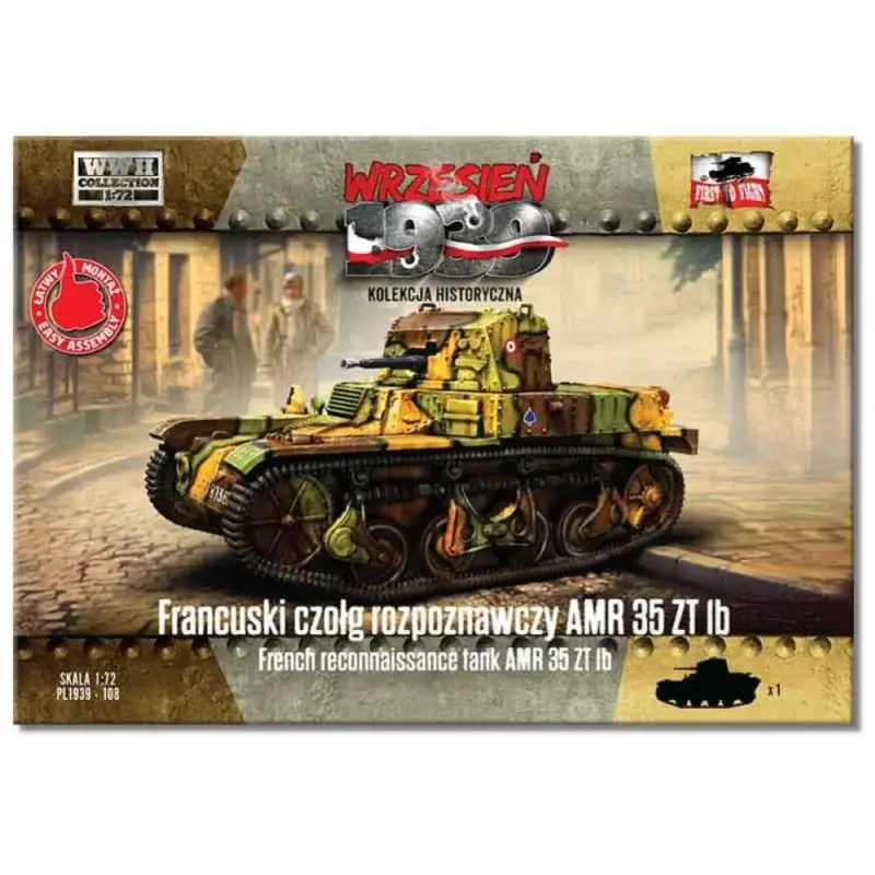 EERSTE OM TE VECHTEN: 1/72; Franse verkenningstank AMR35 ZT 1b Schaalmodel Betaalbaar