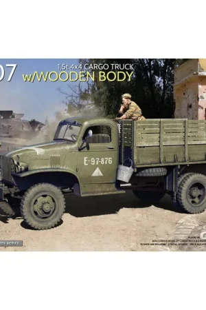 Superprijs 1,5t 4x4 G7107 Vrachtwagen met houten laadbak Schaalmodel