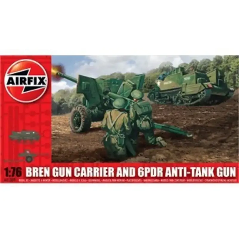 Actieprijs Bren Gun Carrier en 6 pdr Anti-Tank Gun 'Vintage Classic-serie' Schaalmodel