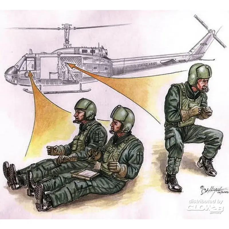 Op = Op Amerikaanse Hubschrauber Besatzung Vietnam Figuren