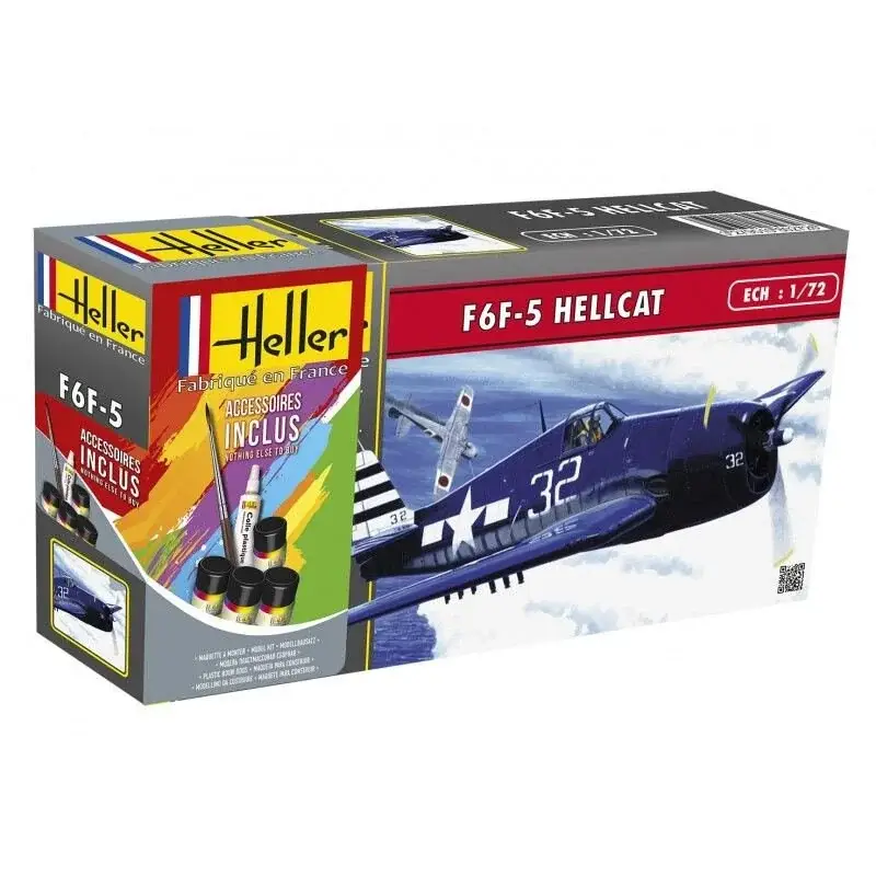 Laatste Versie STARTER KIT F6f-5 Hellcat 1/72 Schaalmodel