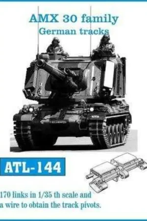 Alleen Vandaag AMX-30 familie Duitse nummers.170 schakels op schaal 1/35 en een draad om de spillen van het spoor te verkrijgen
