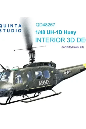 Bell UH-1D 3D-geprint en gekleurd interieur op stickerpapier (ontworpen voor gebruik met Kitty Hawk-kits) Superprijs