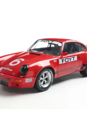 Gecertificeerd Porsche 911 iroc red 6 foyt iroc daytona 1974 1/18 Miniatuur