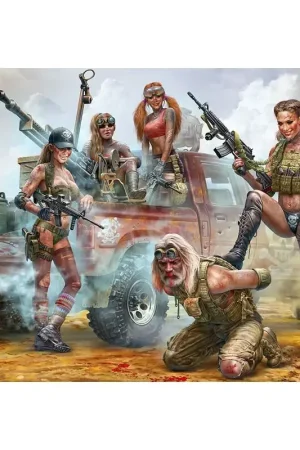 Desert Battle-serie.Skull Clan - New Amazons.Dit is niet de plek voor vreemden! Figuren Express Levering