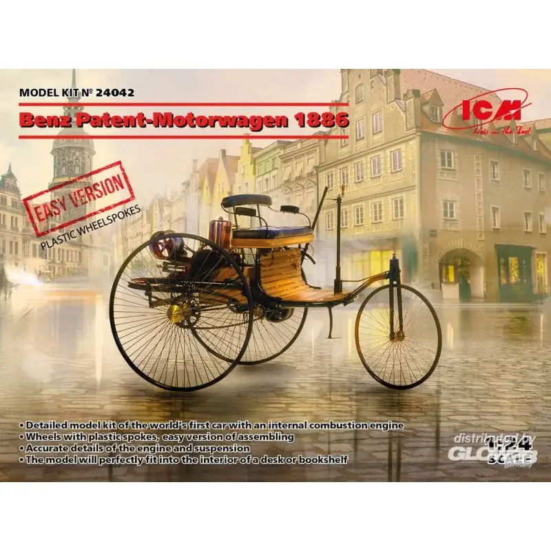 Benz Patent-Motorwagen 1886 (EASY versie kunststof wielspaken) Accessoire Gratis Retour