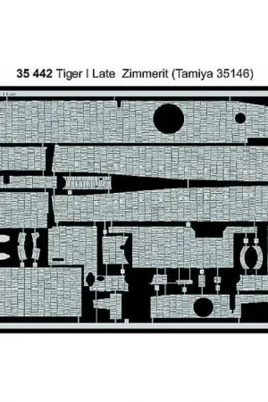 Aanbieding Zimmerit Pz.Kpfw.VI Tiger I Late (toebehoren voor modelbouwsets van Tamiya kit TA35146)