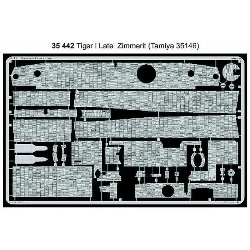 Aanbieding Zimmerit Pz.Kpfw.VI Tiger I Late (toebehoren voor modelbouwsets van Tamiya kit TA35146)